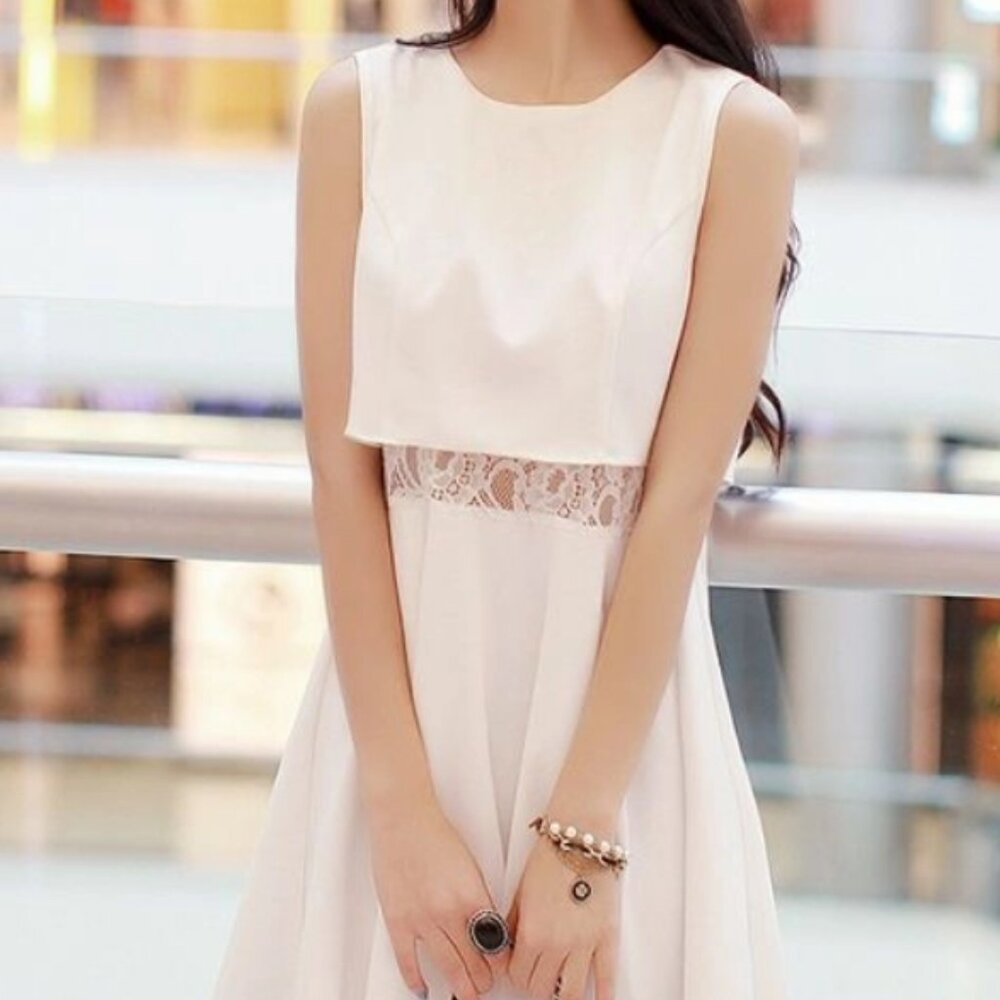 NWOT YesStyle - White Lace Skater Dress